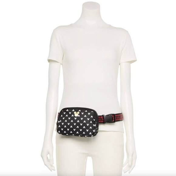 Disney Mickey Mouse Print Sling Bag Fanny Pack and Card Wallet Set - Picture 6 of 9
